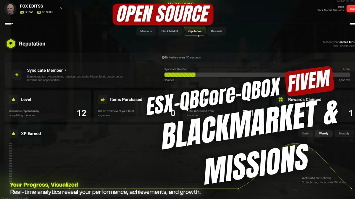 Blackmarket & Missions FiveM | Open Source (ESX / QBCore / QBOX)
